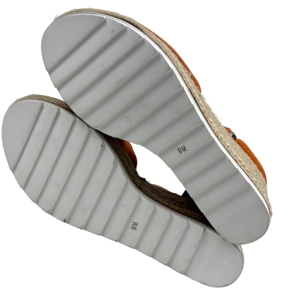 MARC FISHER ZARNA ORANGE SUEDE PLATFORM ANKLE STRAP ESPADRILLE WEDGE HEELS - Picture 7 of 13